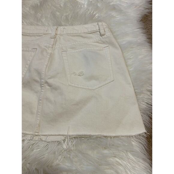 We The Free Womens Skirt 5 Pockets‎ Belt Loops Denim Cotton White Size 27 - Picture 8 of 9